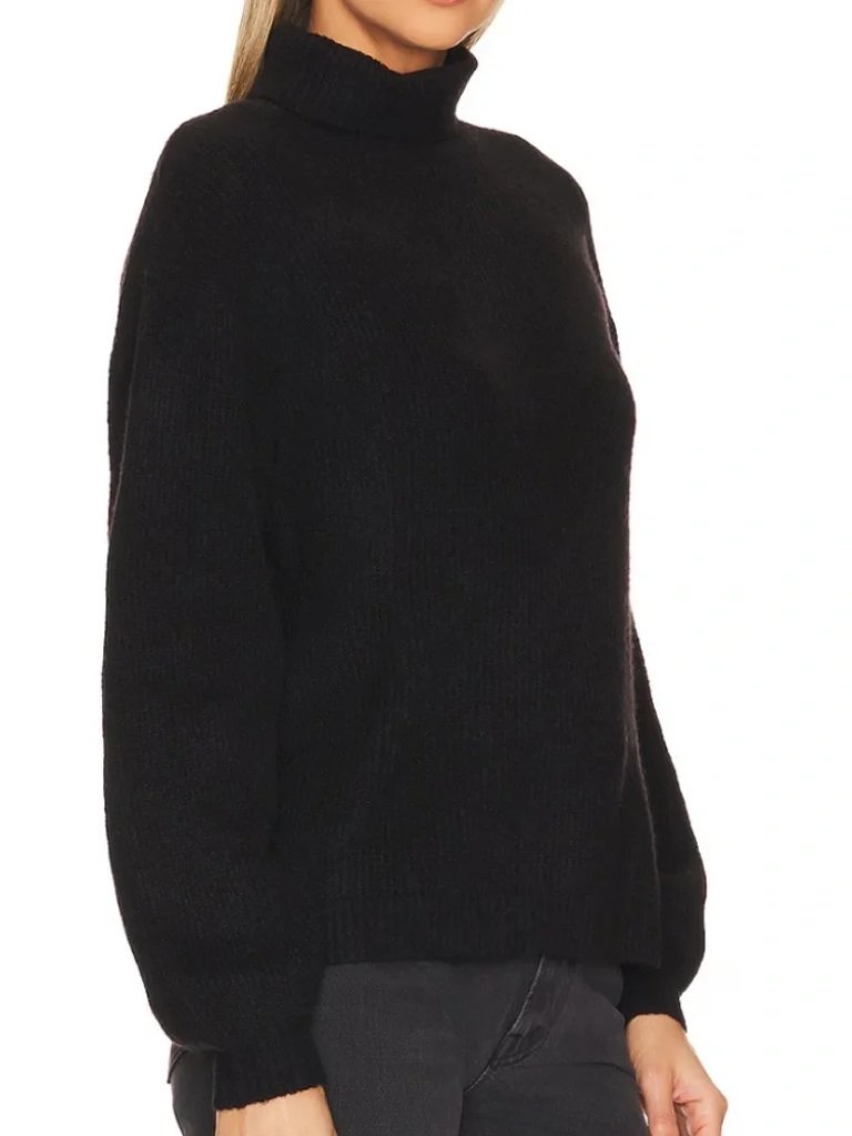 Nwt L’academie Cashew Turtleneck Sweater Pullover In Black Size Xs